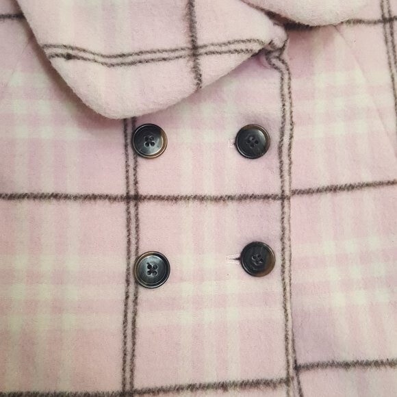 Nicholas & Bears Pink Plaid Winter Wool Cape - Picture 3 of 6